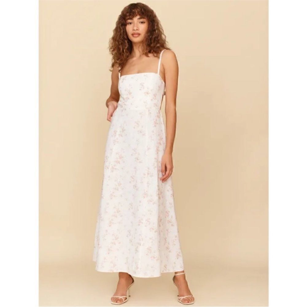 NWOT Reformation Starfruit Linen Dress in Riso - Picture 3 of 9